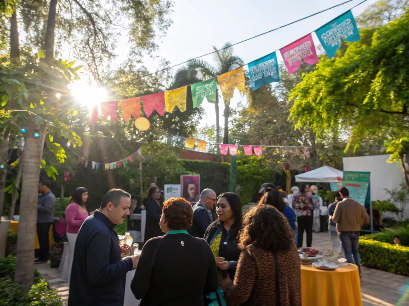 A photograph capturing a SONART-organized public event, featuring diverse community members participating in a cultural exchange and dialogue, highlighting the organization's role in strengthening social cohesion.