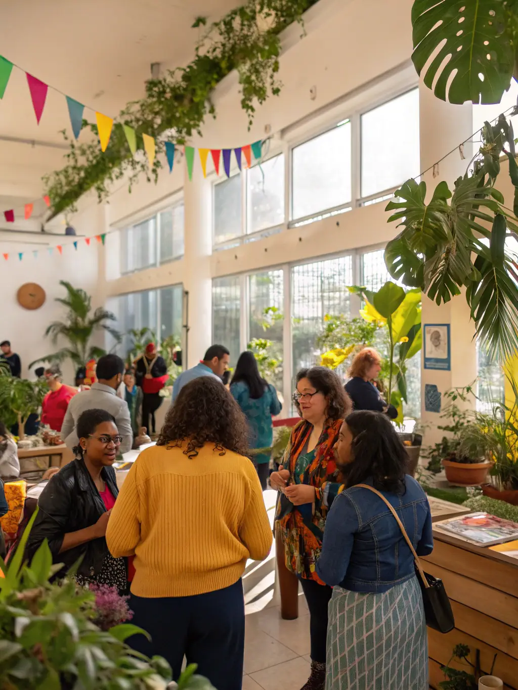 A photograph capturing a SONART public event, featuring community members interacting with an audiovisual installation, fostering dialogue and critical thinking.